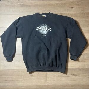 Vintage Hard Rock Cafe Denver Sweatshirt Adult XL Embroidered Black